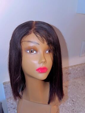 Sleek Human Hair Bob Wig With Baby Hair